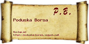 Poduska Borsa névjegykártya